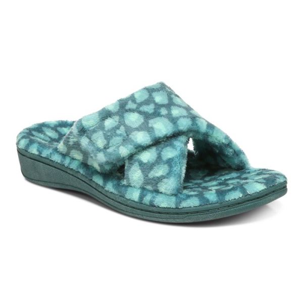 Vionic - Women's Relax Slippers - Posy Green Leopard