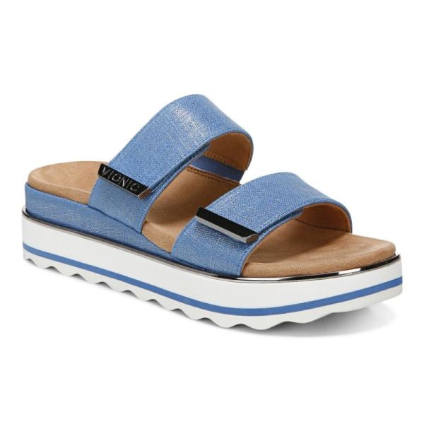 Vionic - Women's Brandie Flatform Sandal - Vallarta Blue Linen