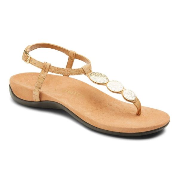 Vionic - Women's Lizbeth Backstrap Sandal - Gold Cork - Click Image to Close