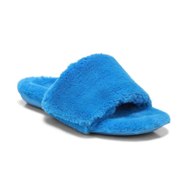 Vionic - Women's Dream Plush Slipper - Atomic Blue Plush - Click Image to Close