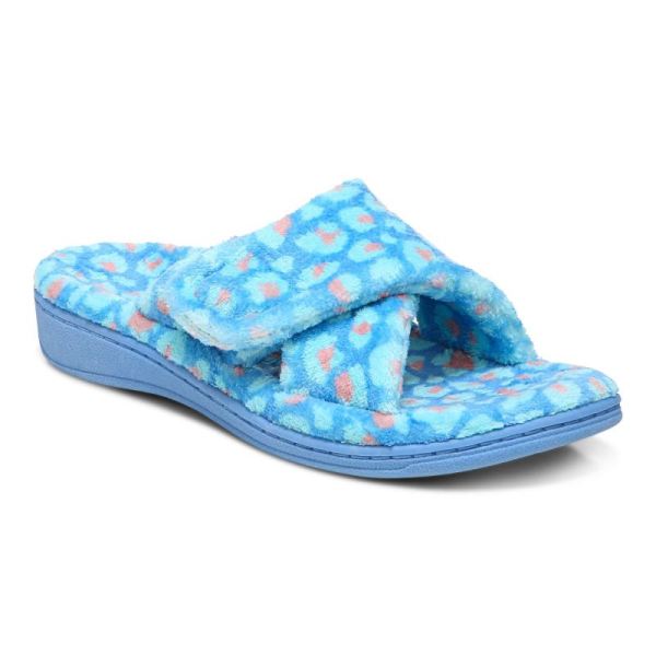 Vionic - Women's Relax Slippers - Azure Leopard