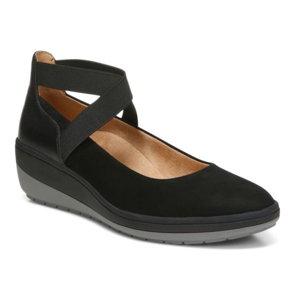 Vionic - Women's Ellery Wedge - Black Nubuck - Click Image to Close