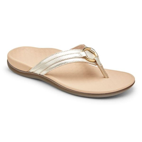 Vionic - Women's Tide Aloe Toe Post Sandal - Champagne Leather