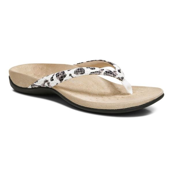 Vionic - Women's Dillon Toe Post Sandal - White Leopard