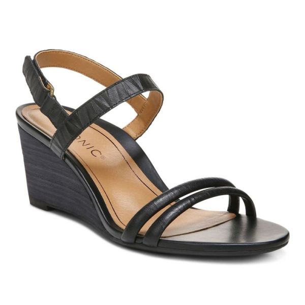 Vionic - Women's Emmy Wedge Sandal - Black - Click Image to Close