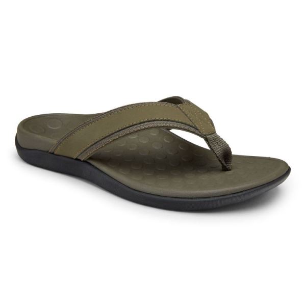 Vionic - Men's Tide Toe Post Sandal - Olive - Click Image to Close