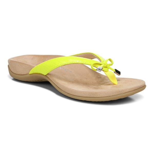 Vionic - Women's Bella Toe Post Sandal - Yellow - Click Image to Close