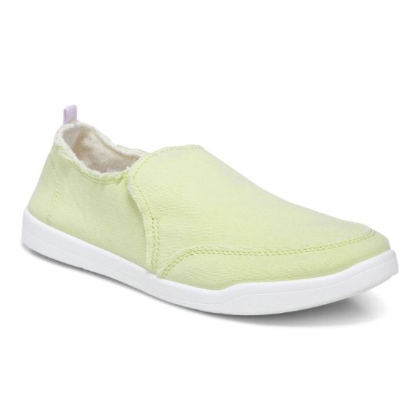 Vionic - Women's Malibu Slip On - Pale Lime Canvas - Click Image to Close