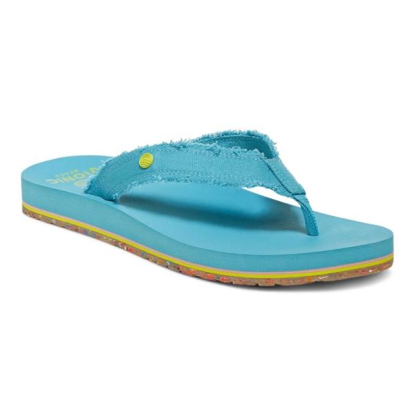 Vionic - Women's Unwind Toe Post Sandal - Lake Blue - Click Image to Close