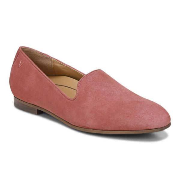 Vionic - Women's Willa Slip on Flat - Dusty Cedar Suede