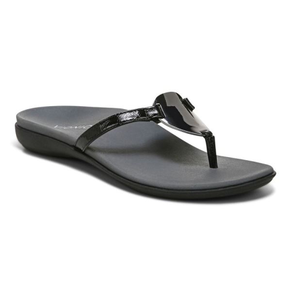 Vionic - Women's Raysa Toe Post Sandal - Black - Click Image to Close