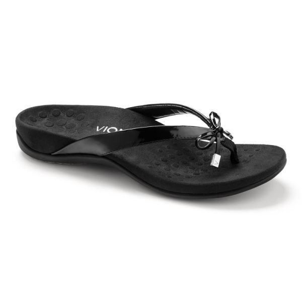 Vionic - Women's Bella Toe Post Sandal - Black - Click Image to Close