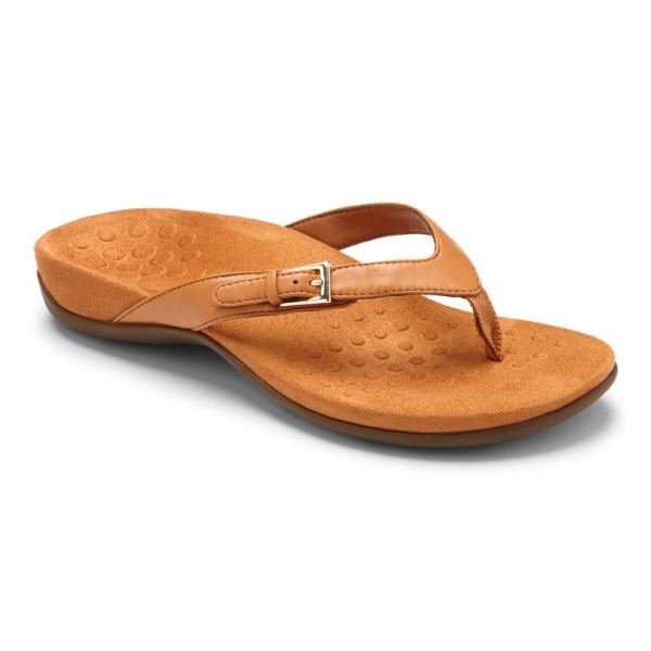 Vionic - Women's Kelby Toe Post Sandal - Caramel - Click Image to Close