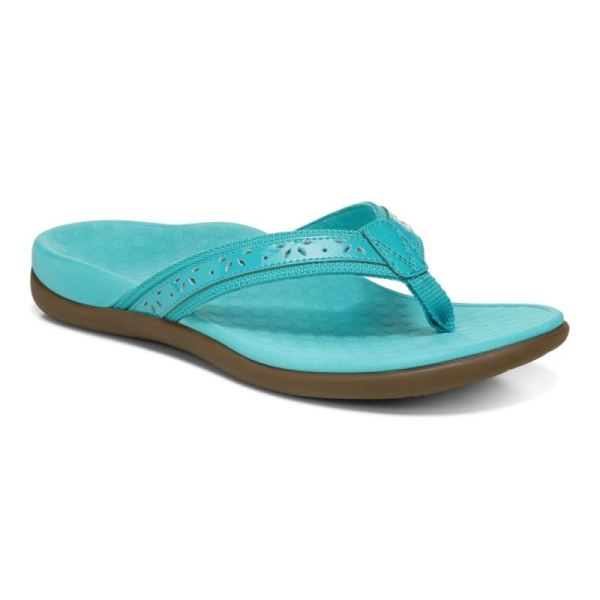 Vionic - Women's Casandra Toe Post Sandal - Lake Blue - Click Image to Close