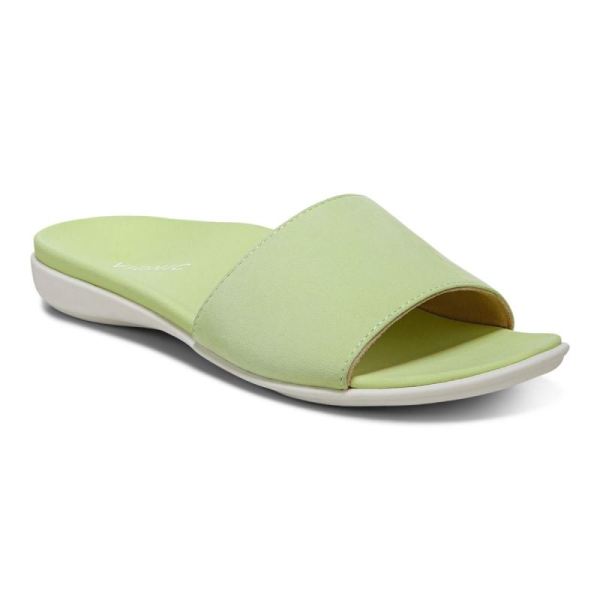 Vionic - Women's Val Slide Sandal - Pale Lime - Click Image to Close