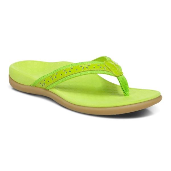 Vionic - Women's Casandra Toe Post Sandal - Lime - Click Image to Close