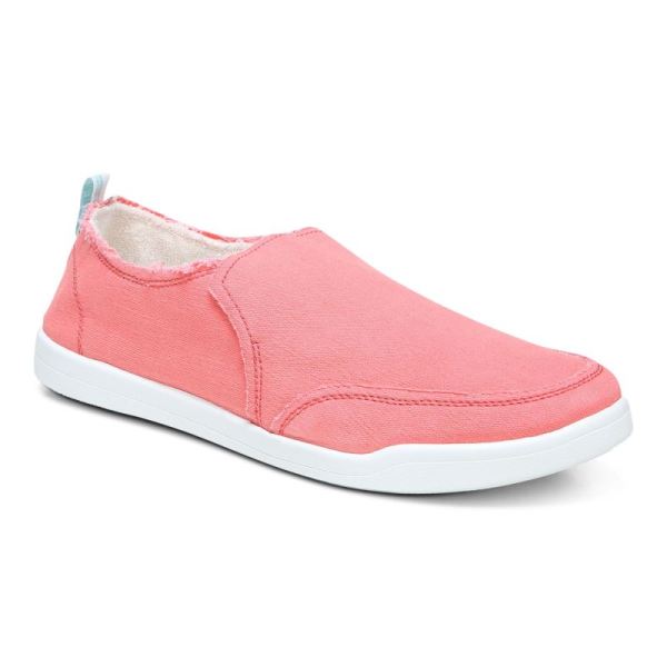 Vionic - Women's Malibu Slip On - Sea Coral Canvas - Click Image to Close