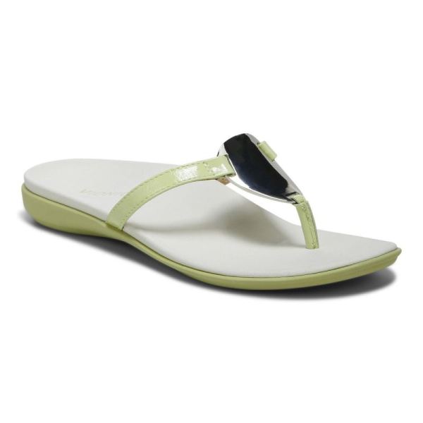 Vionic - Women's Raysa Toe Post Sandal - Pale Lime - Click Image to Close