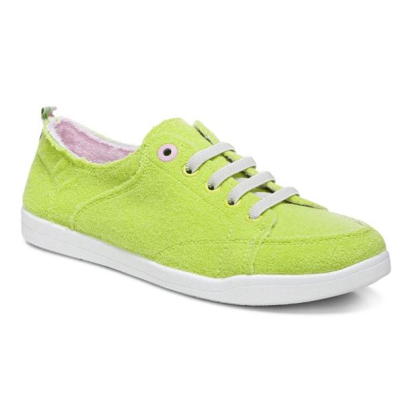 Vionic - Women's Pismo Casual Sneaker - Lime Terry - Click Image to Close