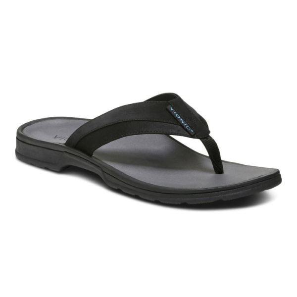 Vionic - Men's Wyatt Toe Post Sandal - Black - Click Image to Close