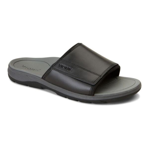 Vionic - Men's Stanley Slip On Sandal - Black - Click Image to Close