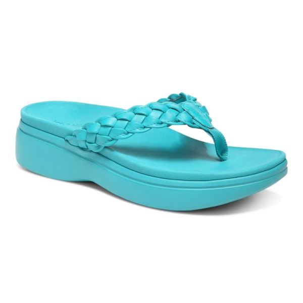 Vionic - Women's Kenji Platform Sandal - Lake Blue - Click Image to Close