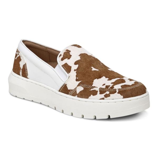 Vionic - Women's Dinora Slip On - Brown Cow Print - Click Image to Close