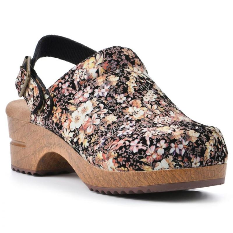 White Mountain Women's Being Leather Clog-Black Floral Suede | Canada Outlet White Mountain Women's Being Leather Clog-Black Floral Suede | Canada Outlet