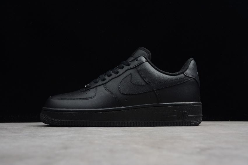 Women's Nike Air Force 1 Mid 315122-001 Triple Black Shoes Running Shoes