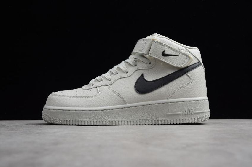 Women's Nike Air Force 1 Mid 07 Light Bone Black 315123-047 Shoes Running Shoes