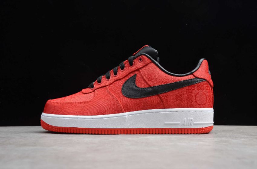 Women's Nike Air Force 1 PRM x Clot Red Black White 358701-601 Running Shoes - Click Image to Close