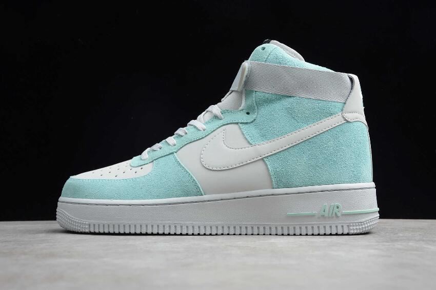 Men's Nike Air Force 1 Mid GS Island Green Pure Platinum 596728-3013 Running Shoes - Click Image to Close