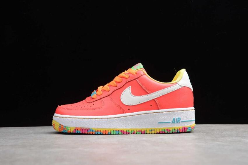 Women's Nike Air Force 1 GS LSR CRMSN White Pink Orange 596728-605 Running Shoes - Click Image to Close