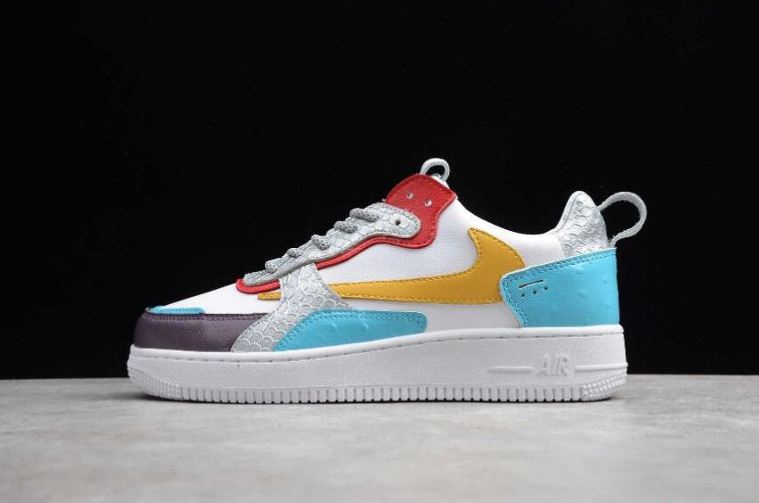 Women's Nike Air Force 1 AC White Peacock Blue Yellow 630939-203 Running Shoes