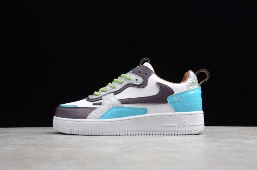 Women's Nike Air Force 1 AC White Peacock Blue Purple 630939-208 Running Shoes