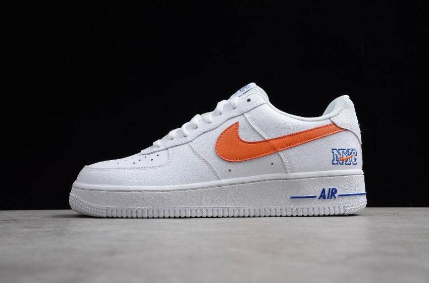 Men's Nike Air Force 1 Low NYC White Blue Orange 722241-844 Shoes Running Shoes