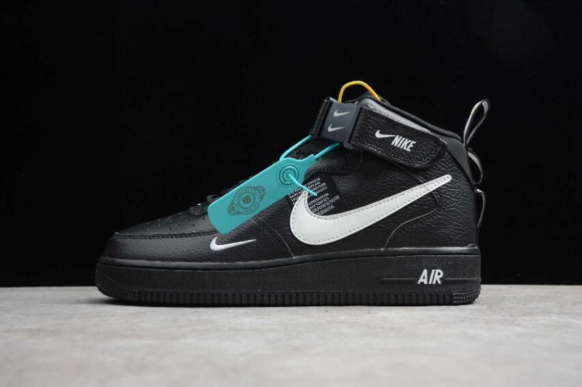 Women's Nike Air Force 1 Mid 07 Black White Tour Yellow 804609-001 Running Shoes - Click Image to Close