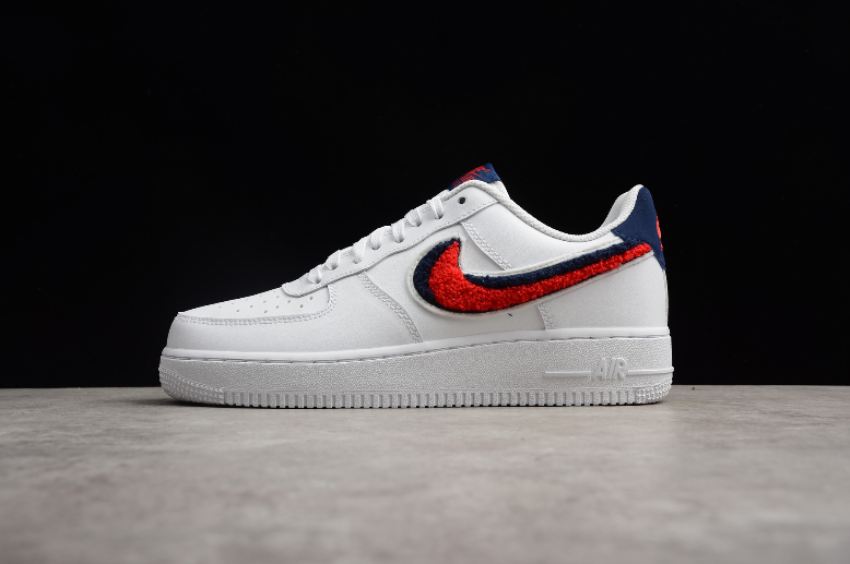 Men's Nike Air Force 1 07 White University Red Blue Void 823511-106 Running Shoes