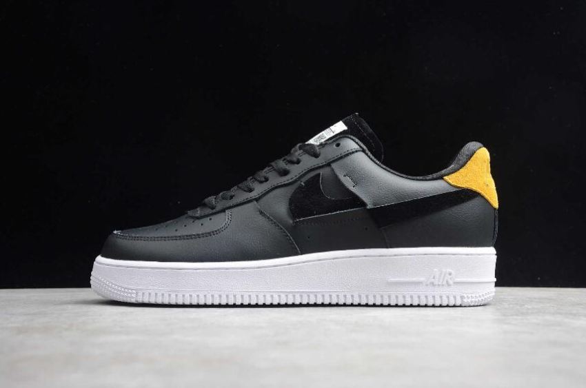 Men's Nike Air Force 1 07 LX Black Yellow White 898889-014 Running Shoes - Click Image to Close