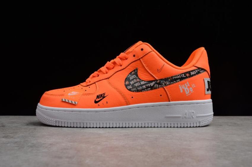 Men's Nike Air Force 1 Low Just do it Orange White 905345-800 Running Shoes