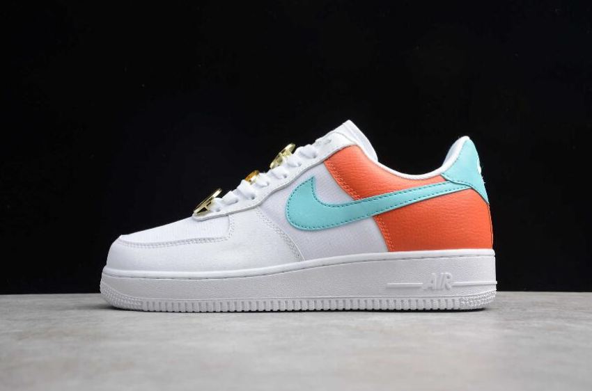 Men's Nike Air Force 1 07 SE White Light Aqua Cosmic Clay AA0287-106 Running Shoes - Click Image to Close