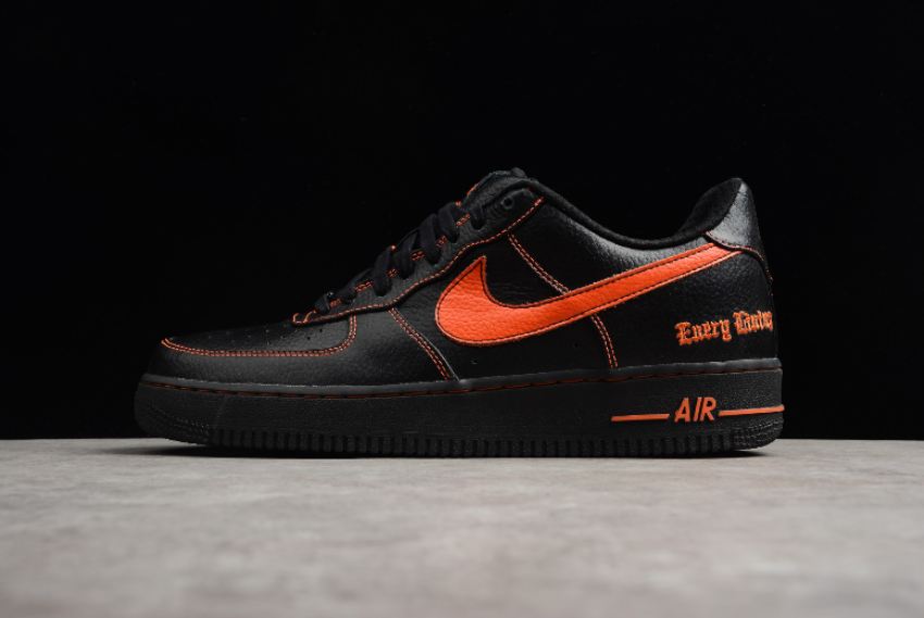 Men's Nike Air Force 1 Low Vlone Black Orange Blaze AA5360-001 Running Shoes