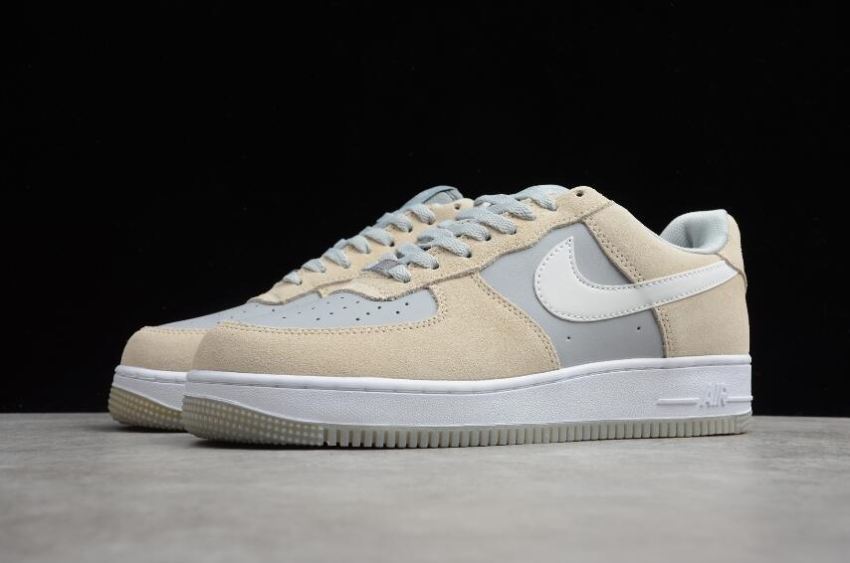 Men's Nike Air Force 1 Upstep Khaki Grey White AH0287-209 Running Shoes