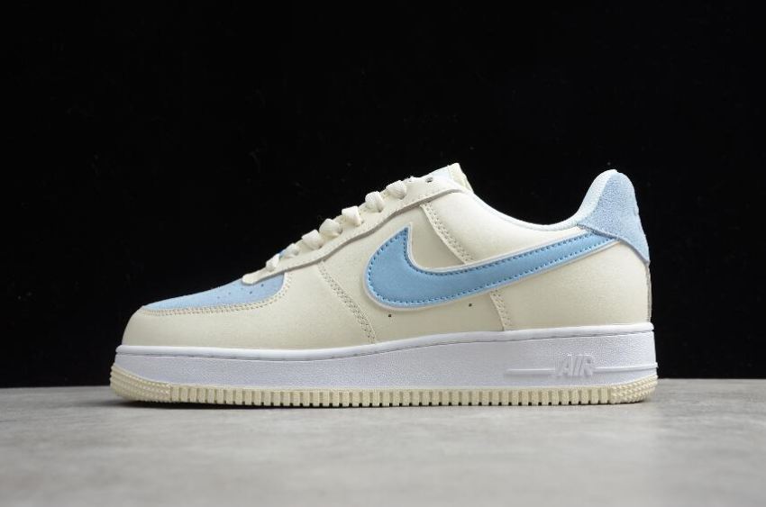 Men's Nike Air Force 1 Upstep Beige Yellow Blue White AH0287-210 Running Shoes