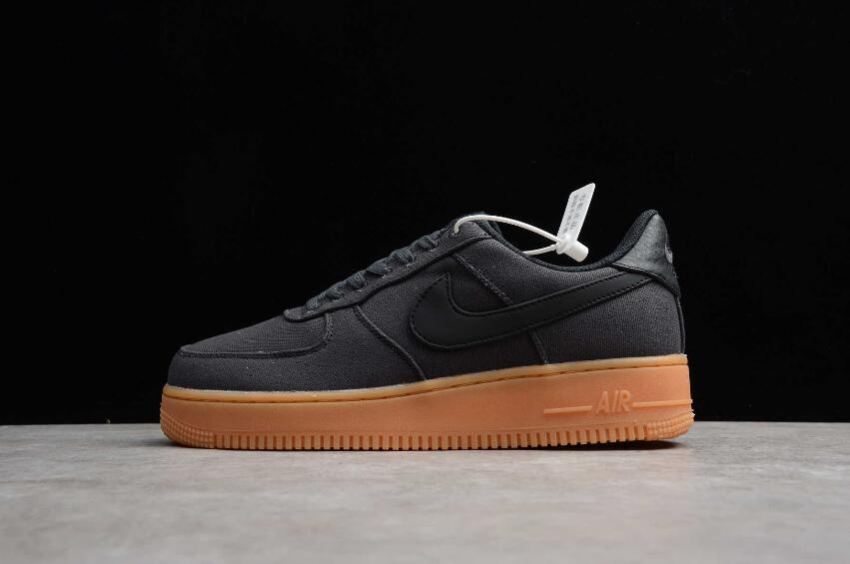 Women's Nike Air Force 1 07 Style Black Gum Med Brown AQ0117-002 Running Shoes - Click Image to Close