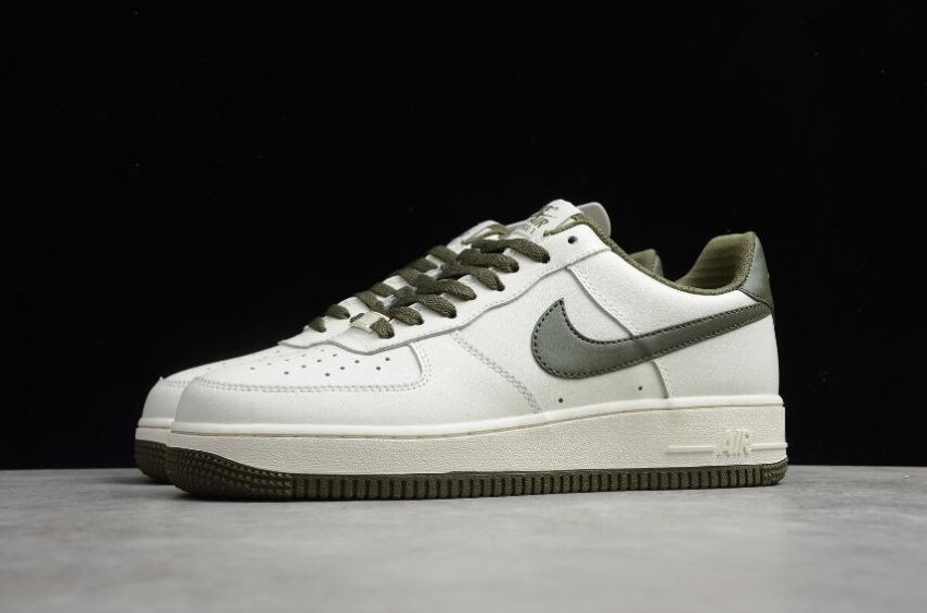 Women's Nike Air Force 1 07 Peak White Army Green Black AQ3778-996 Running Shoes - Click Image to Close