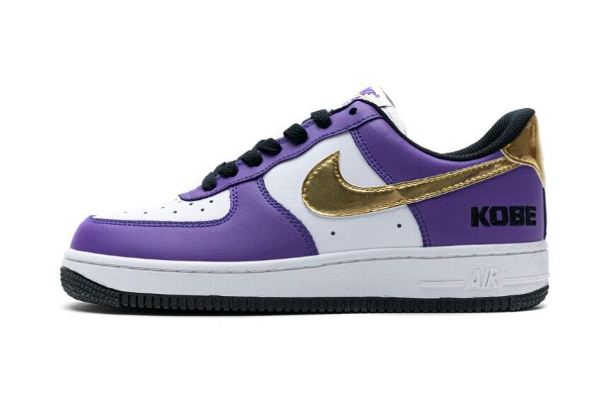 Men's Nike Air Force 1 Low Manba Purple Gold White AQ8741-609 Running Shoes - Click Image to Close