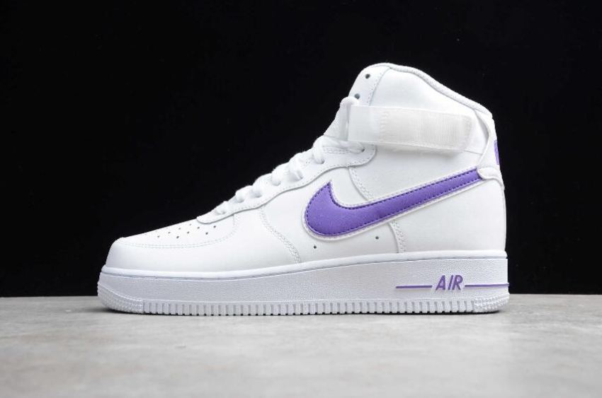 Men's Nike Air Force 1 High 07 3 White Violet AT4141-103 Running Shoes - Click Image to Close