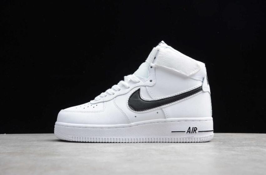 Men's Nike Air Force 1 High 07 White Black AT4141-108 Running Shoes - Click Image to Close