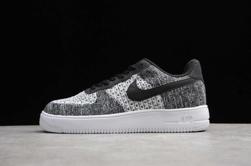 Men's Nike Air Force 1 Flyknit 2.0 Black Purple Platinum AV3042-001 Running Shoes - Click Image to Close